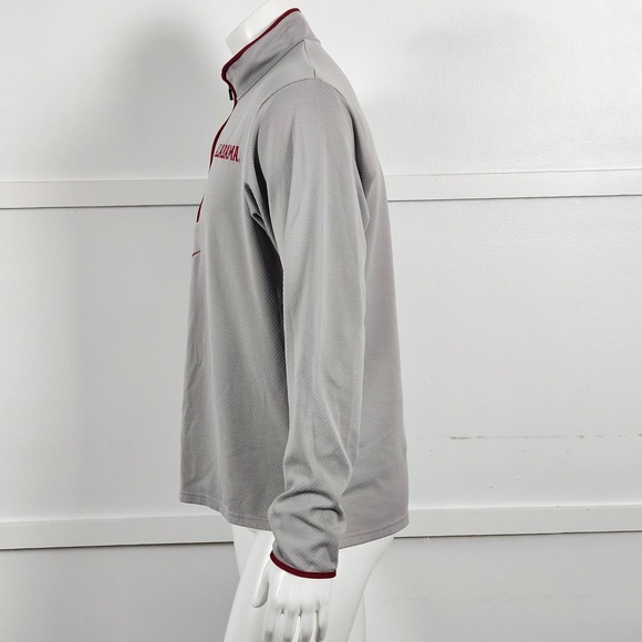 Nike Alabama Crimson Tide Mens Medium Grey Quarter Zip Pullover Jacket NCAA - Picture 3 of 7